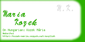 maria kozek business card